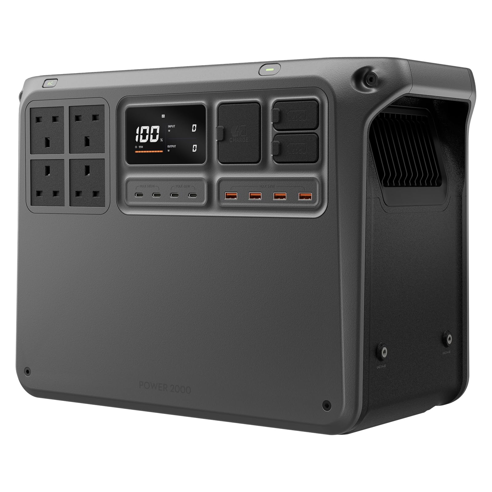 DJI Power 2000 Portable Power Station, 2048Wh LFP Battery, Compact Size, 3000W Stable Output, 0-80% Recharge in 45 Mins, Electric Generator for Home, Camping & RVs, Off-Grid