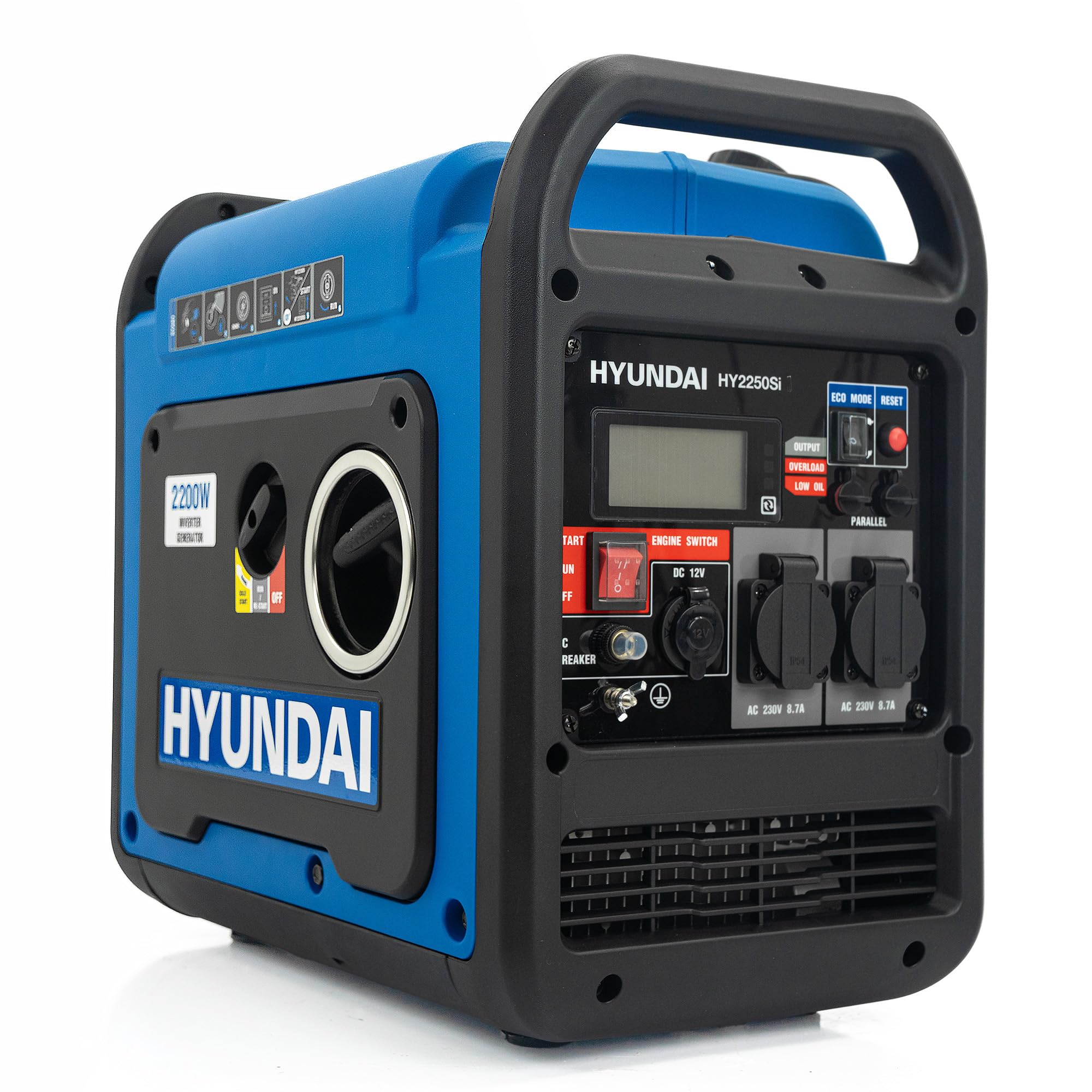 Hyundai 2200W / 2.2kW Portable Petrol Inverter Generator – Lightweight, Quiet & Fuel-Efficient Power Source with Pure Sine Wave Output for Camping, Caravans & Outdoor Use